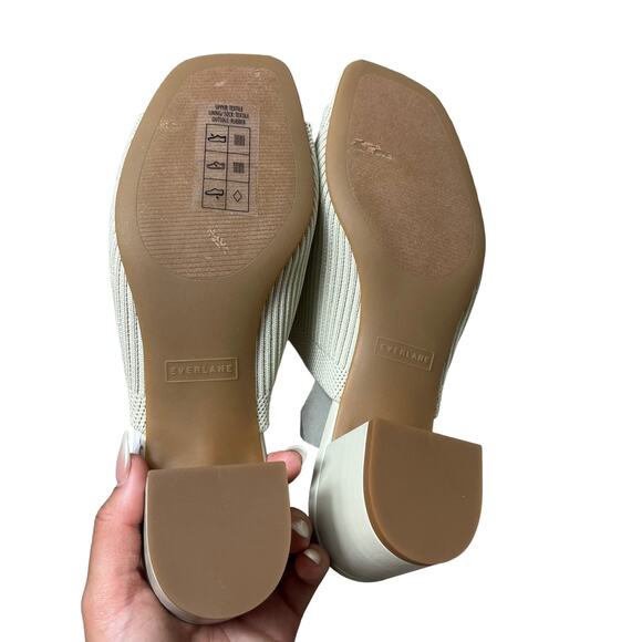 EVERLANE The Glove Mule In Reknit Seagrass Square Toe Slip On Mid Heel 9.5 NEW - Picture 6 of 7